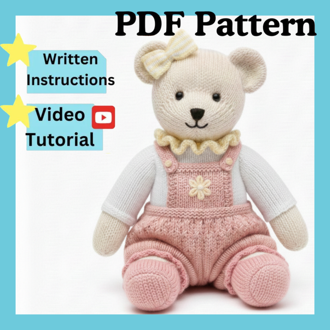 Beautiful Bear Sewing Pattern, Clothes Included, Instant Download