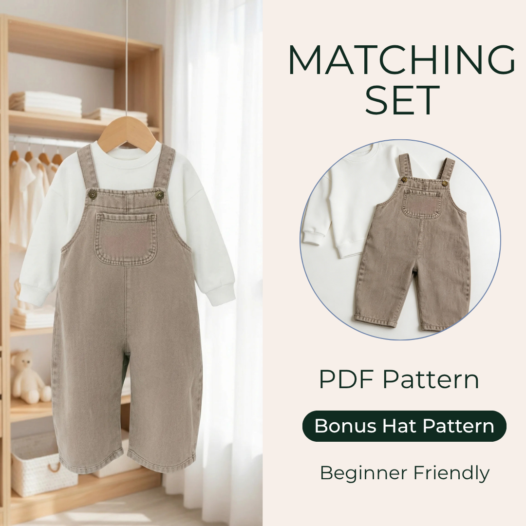 Kids Overalls Sewing Pattern, Jumpsuit, Many Sizes, 5M-10Y