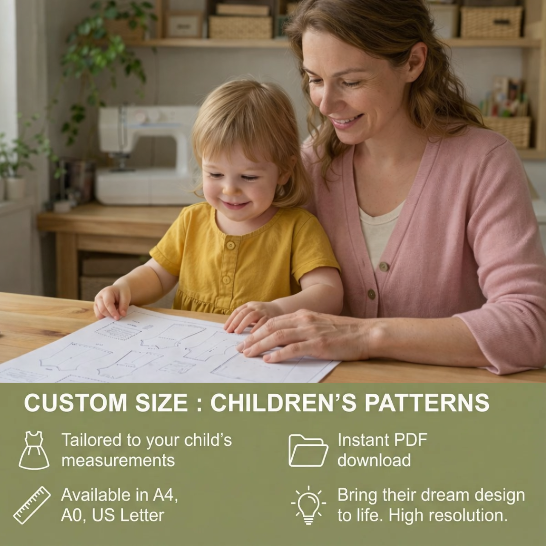 Children’s Wide Leg Pants Pattern, Elastic Waist, Pockets, PDF Sewing, Sizes 2Y to 12Y, Beginner Friendly