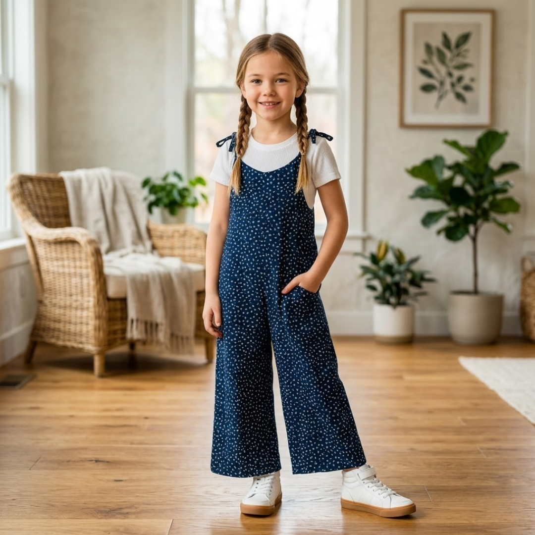 Kids Shoulder Tie Romper Sewing Pattern, Sizes 1Y-8Y