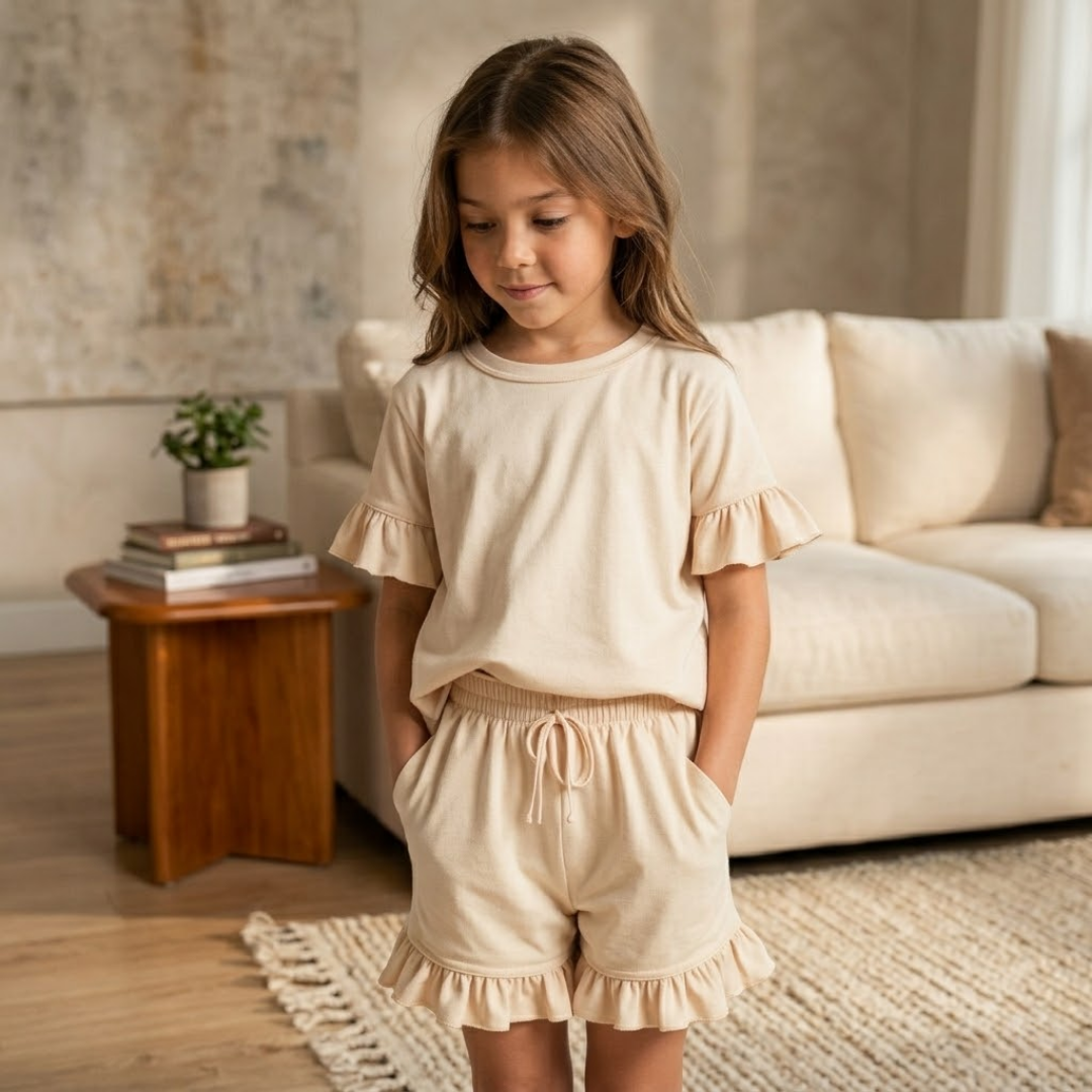 Girls Top and Shorts Set Sewing Pattern, Beginner Friendly, Sizes 1Y-13Y