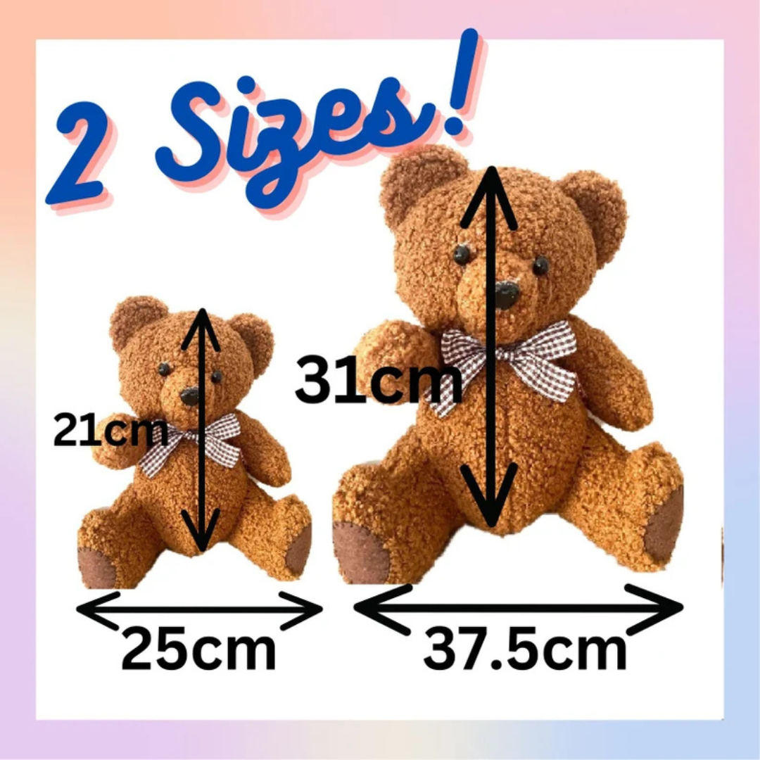 Timeless Teddy Bear Sewing Pattern, Written Instructions with Video Tutorial, 2 Sizes, Instant Download