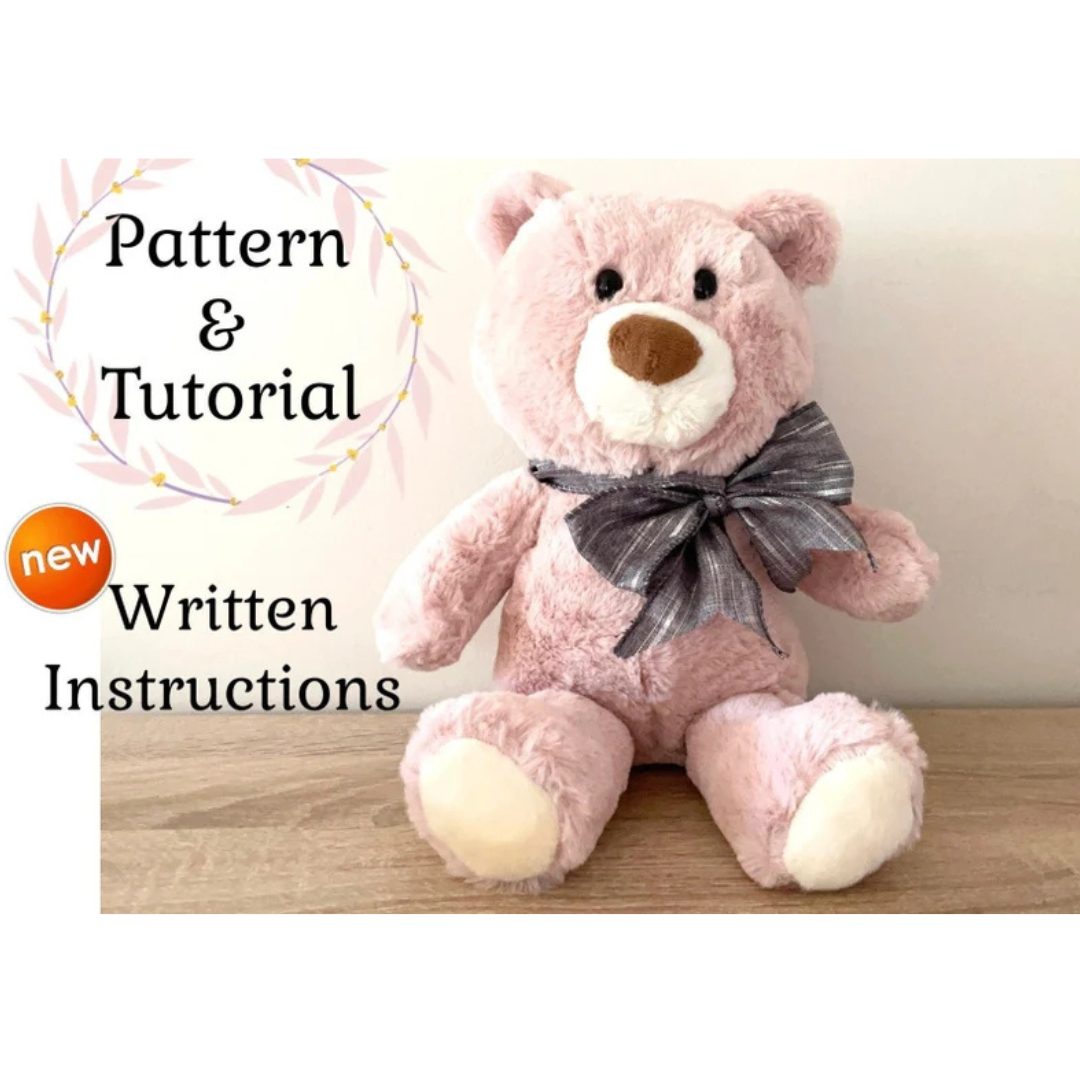Memory Bear Sewing Pattern, Video Tutorial Included, 20 Sizes, Instant Download, Memories Forever