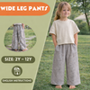 Children’s Wide Leg Pants Pattern, Elastic Waist, Pockets, PDF Sewing, Sizes 2Y to 12Y, Beginner Friendly