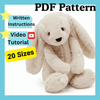 Bunny Sewing Pattern, Video Tutorial Included, 20 Sizes, Instant Download