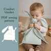 Cuddle Blanket Sewing Pattern, Written instructions & Video Tutorial, Beginner Friendly