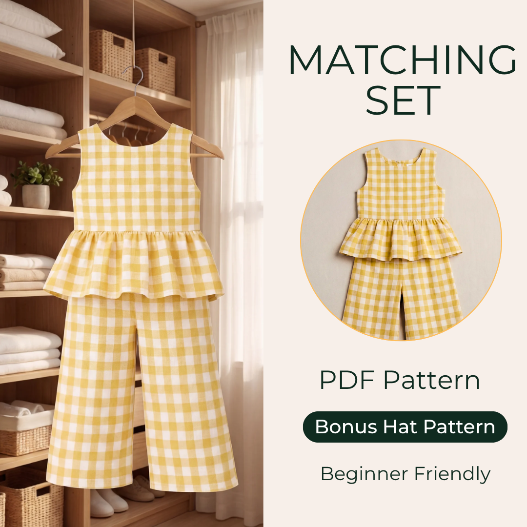 Kids Top and Pants Sewing Pattern, Beginner Friendly, Cute Matching Set