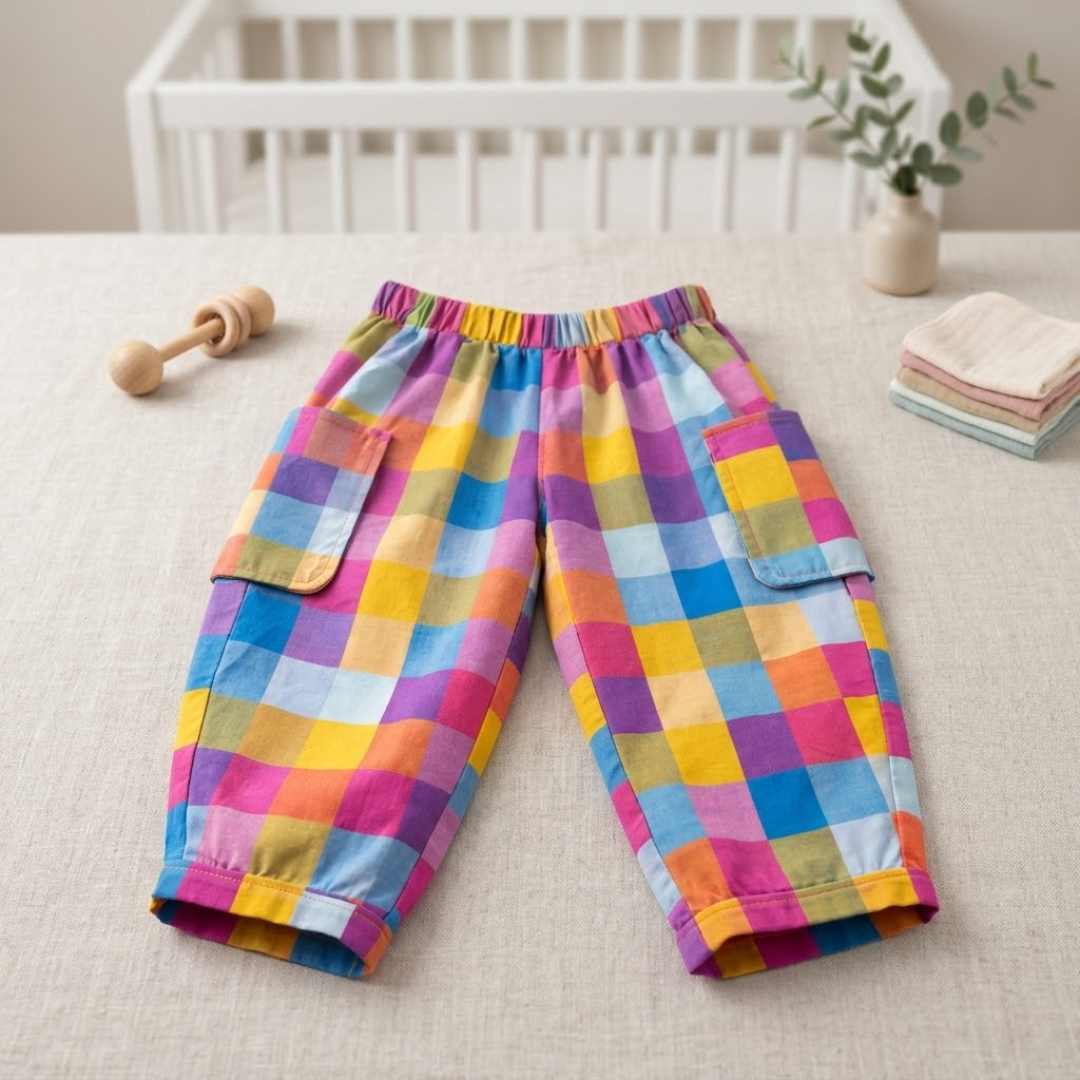 Kids Barrel Pants Sewing Pattern, Beginner Friendly Instructions, Sizes 3M-4Y