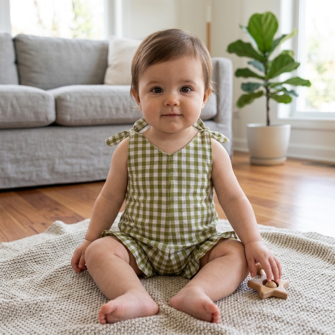 Kids Romper Sewing Pattern, Beginner Friendly, Sizes 3M-6Y