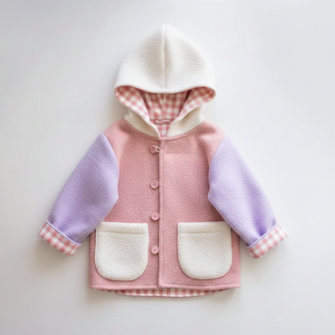 Kids Coat Sewing Pattern, (0-3M to 5-6Y), Written Instructions, Beginner Friendly