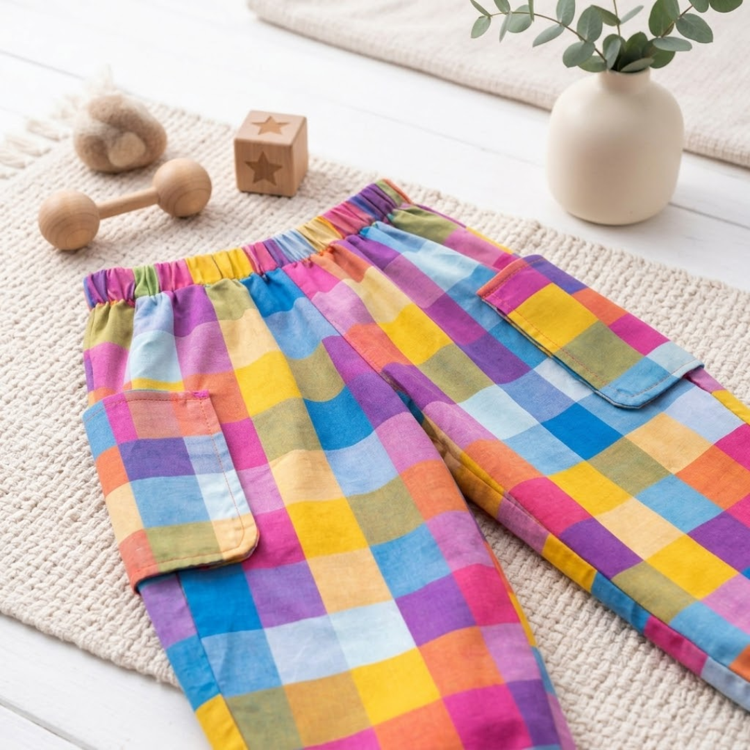 Kids Barrel Pants Sewing Pattern, Beginner Friendly Instructions, Sizes 3M-4Y